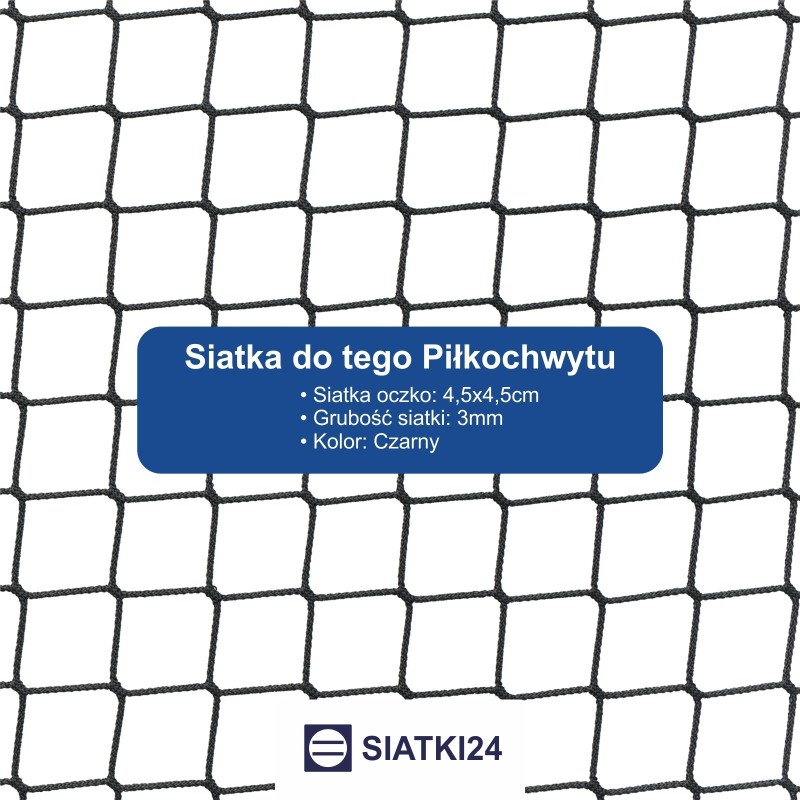 Piłkochwyt 5m - Siatka ochronna 5m z słupami, oczka 4,5x4,5cm, grubość 3mm Piłkochwyt 5m - Siatka ochronna 5m z słupami, oczka 4,5x4,5cm, grubość 3mm