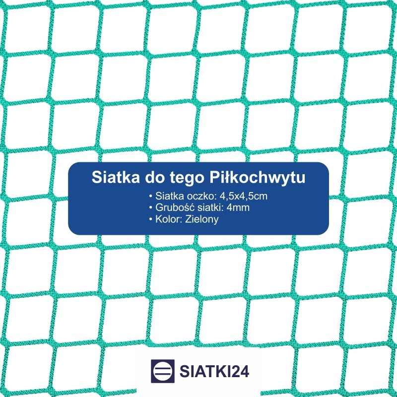 Piłkochwyt 6m - Piłkochwyt na obiekt sportowy z solidnymi słupami i siatką 4,5x4,5cm o grubości 4mm, o wysokości 6m Piłkochwyt 6m - Piłkochwyt na obiekt sportowy z solidnymi słupami i siatką 4,5x4,5cm o grubości 4mm, o wysokości 6m
