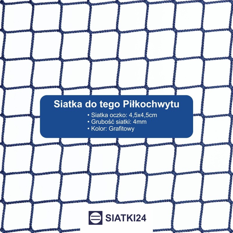 Piłkochwyt 5m - Słupy i siatka na piłkochwyt z oczkami 4,5x4,5cm i grubością sznurka 4mm o wysokości 5m