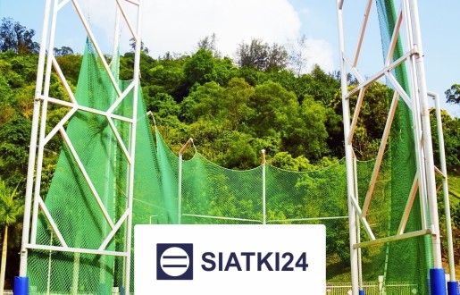   Siatki24.eu - Siatka sznurkowa do zabezpieczania sprzętu treningowego, wykonana jako łapacz dysków i młotów 